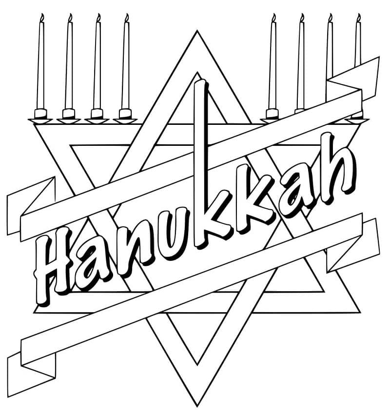 Chanuka Zdarma pro Děti omalovánka