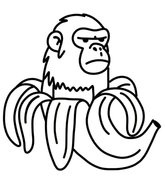 Chimpanzini Bananini Brainrot omalovánka