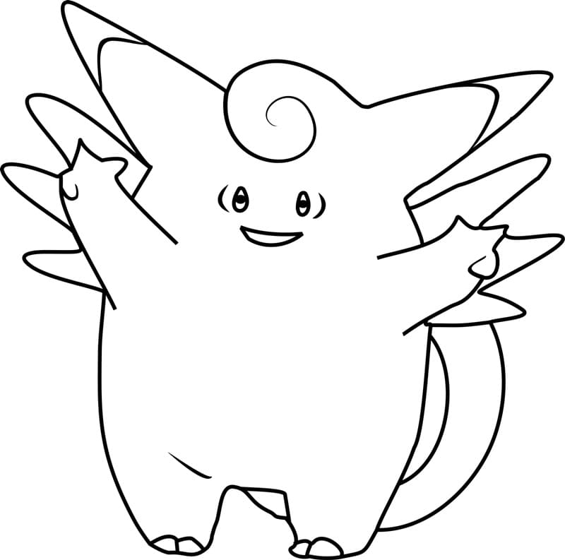 Clefable Pokemon omalovánka