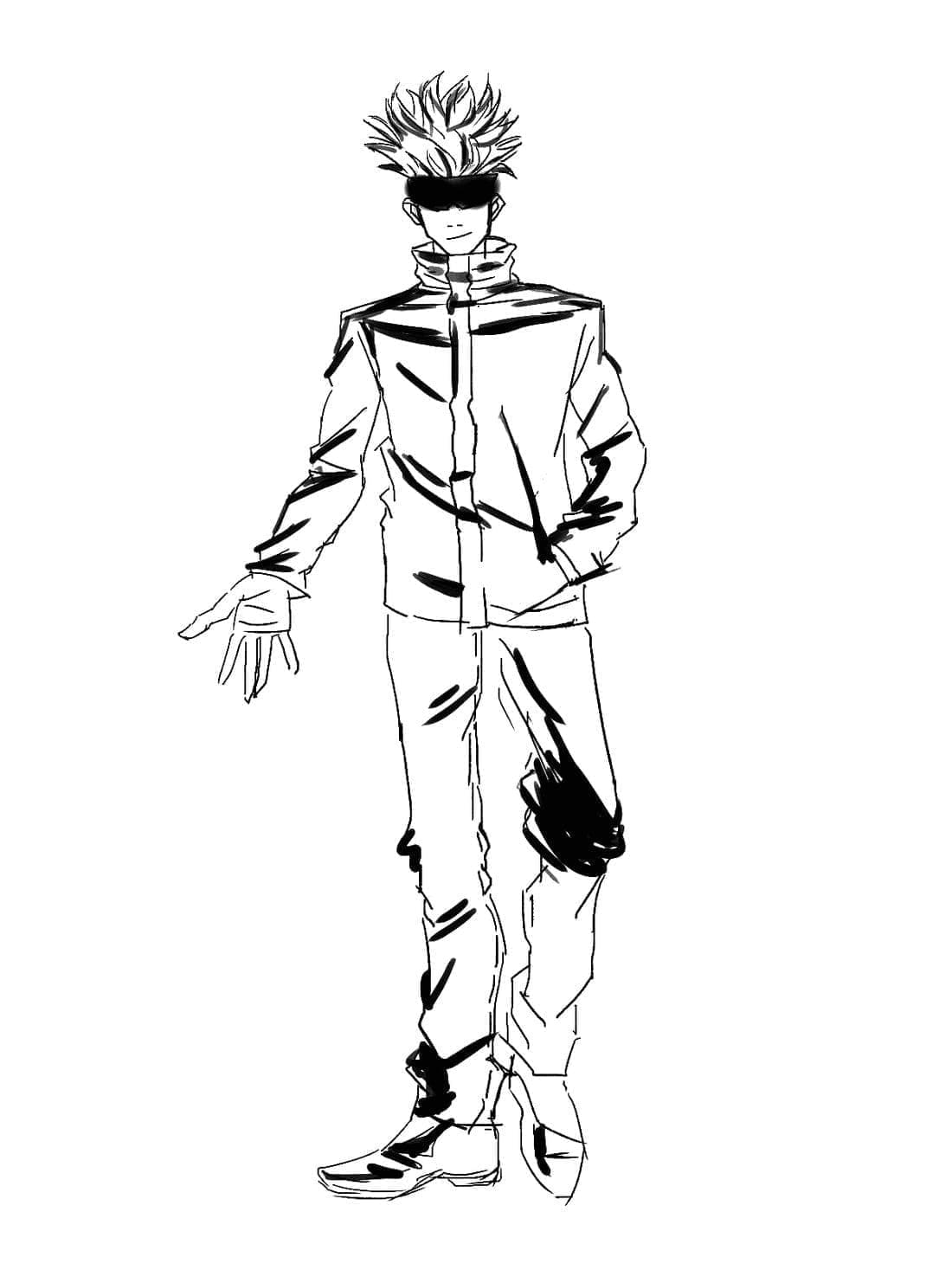 Cool Satoru Gojo omalovánka