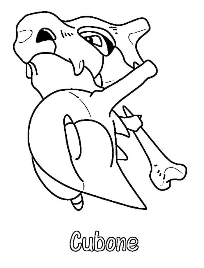 Cubone Pokemon omalovánka