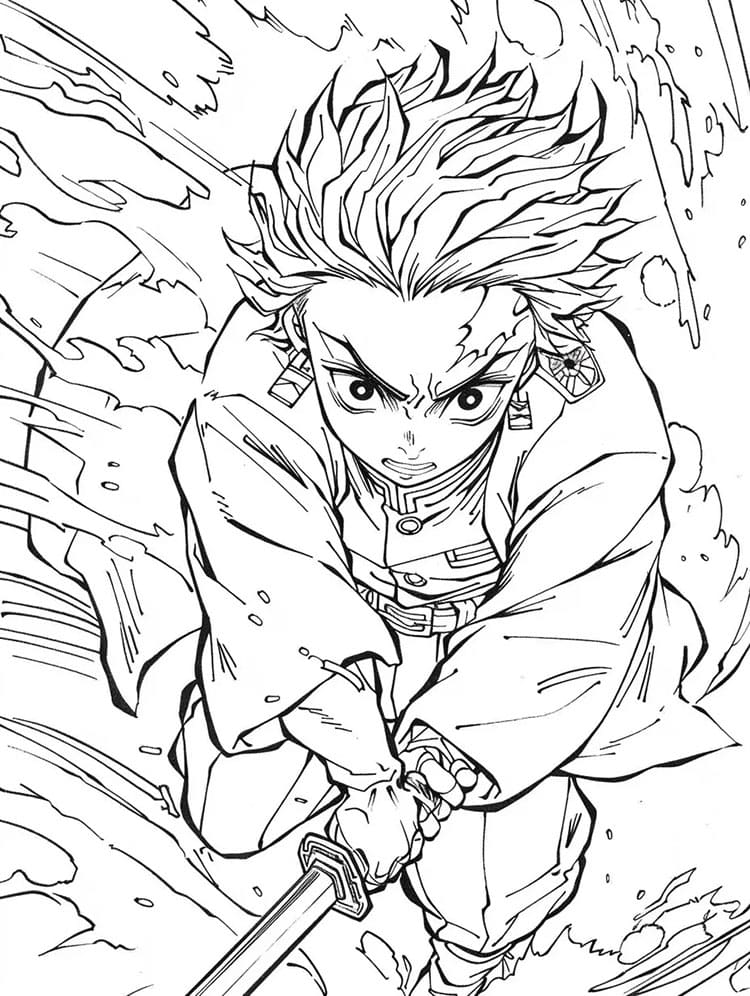 Demon Slayer Zdarma omalovánka