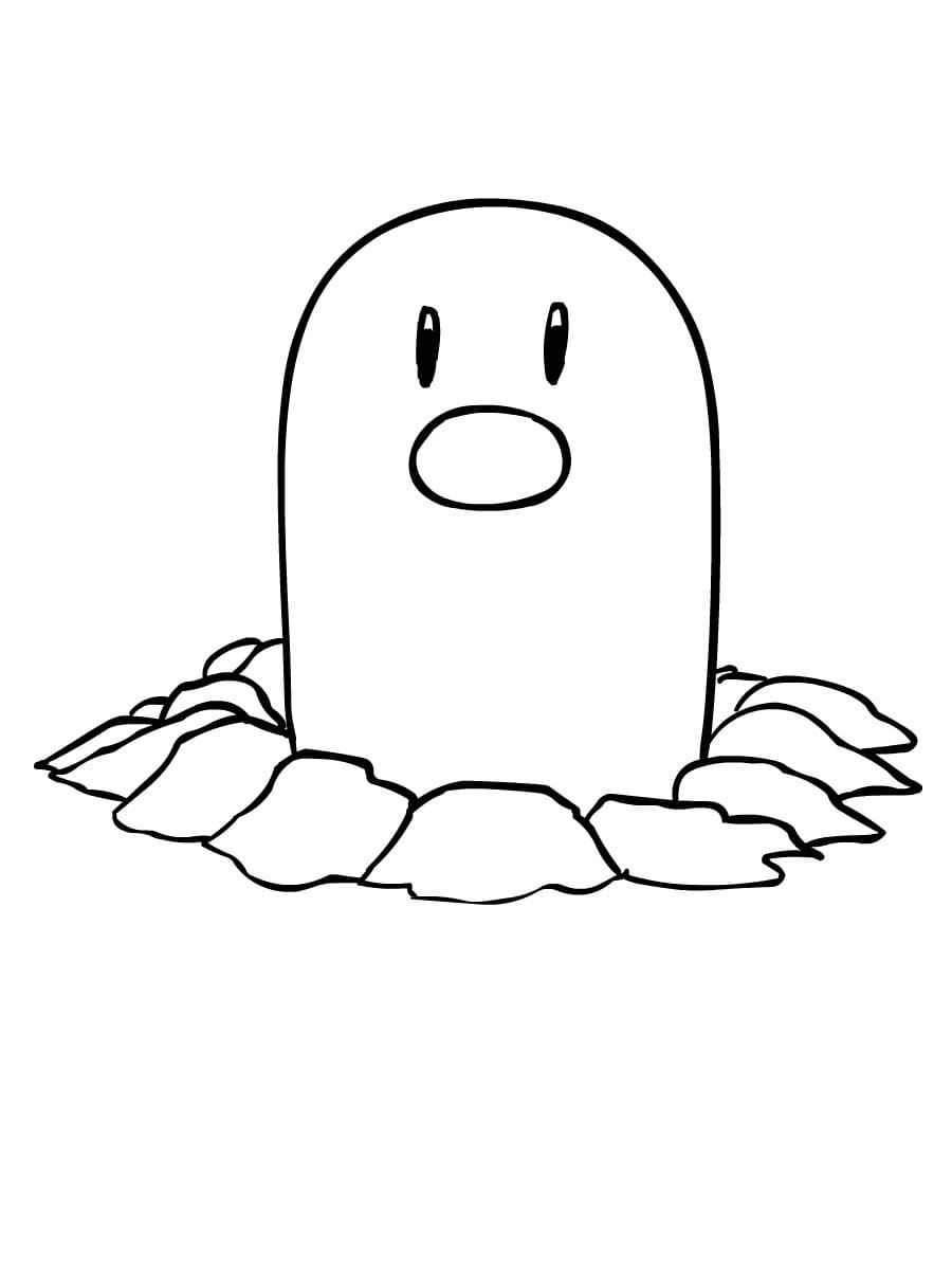 Diglett Pokemon omalovánka