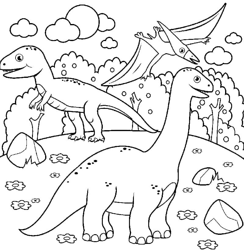 Dinosaurus Tisknutelný pro Děti omalovánka