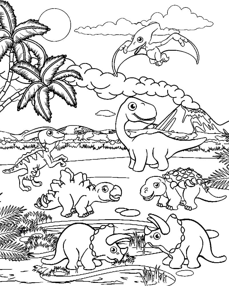 Dinosaurus Zdarma Vymalovatelné Obrázek omalovánka