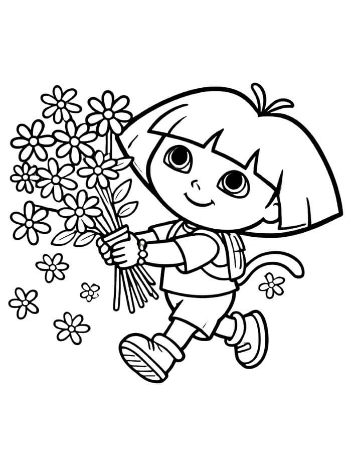 Dora Průzkumnice Tisknutelná omalovánka