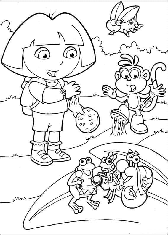 Dora Průzkumnice pro 6leté Děti omalovánka