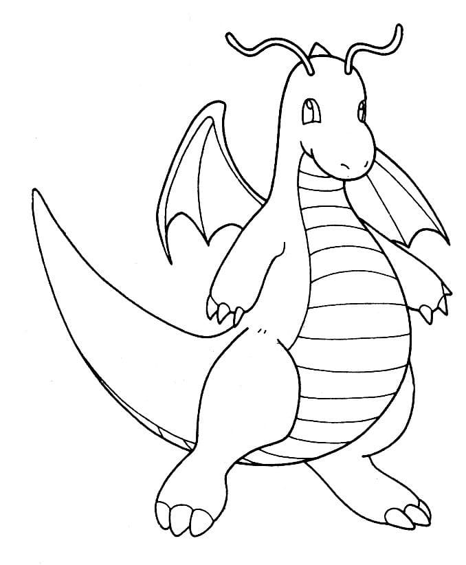 Dragonite Pokemon omalovánka