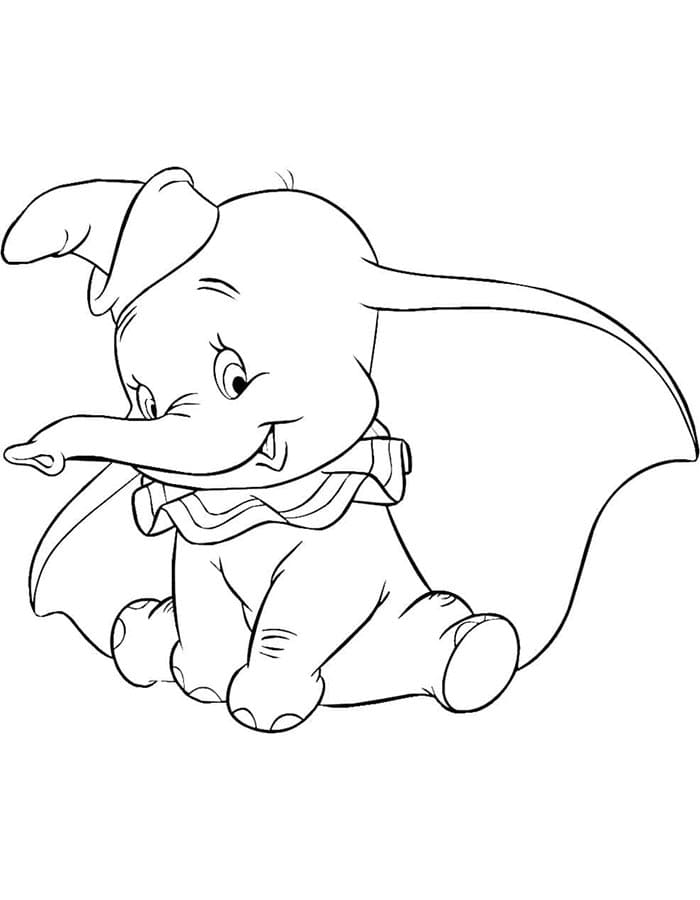 Dumbo Tisknutelný Zdarma omalovánka