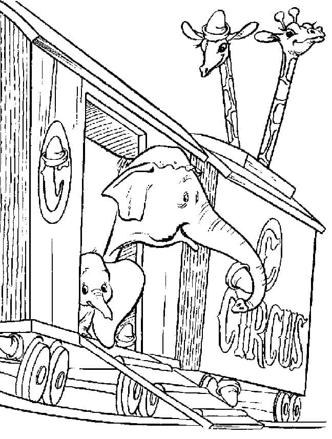 Dumbo pro 4leté Děti omalovánka