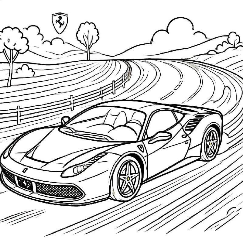 Ferrari Tisknutelné pro Děti omalovánka