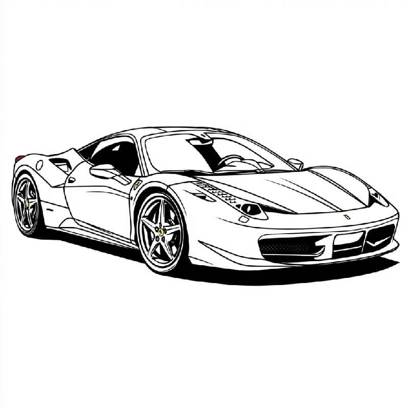 Ferrari Zdarma pro Děti omalovánka
