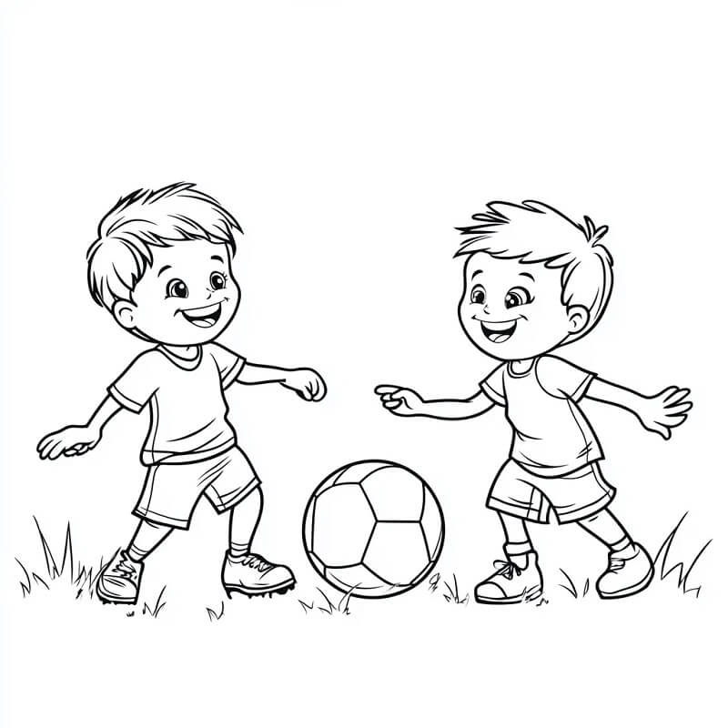 Fotbal pro 5leté Děti omalovánka