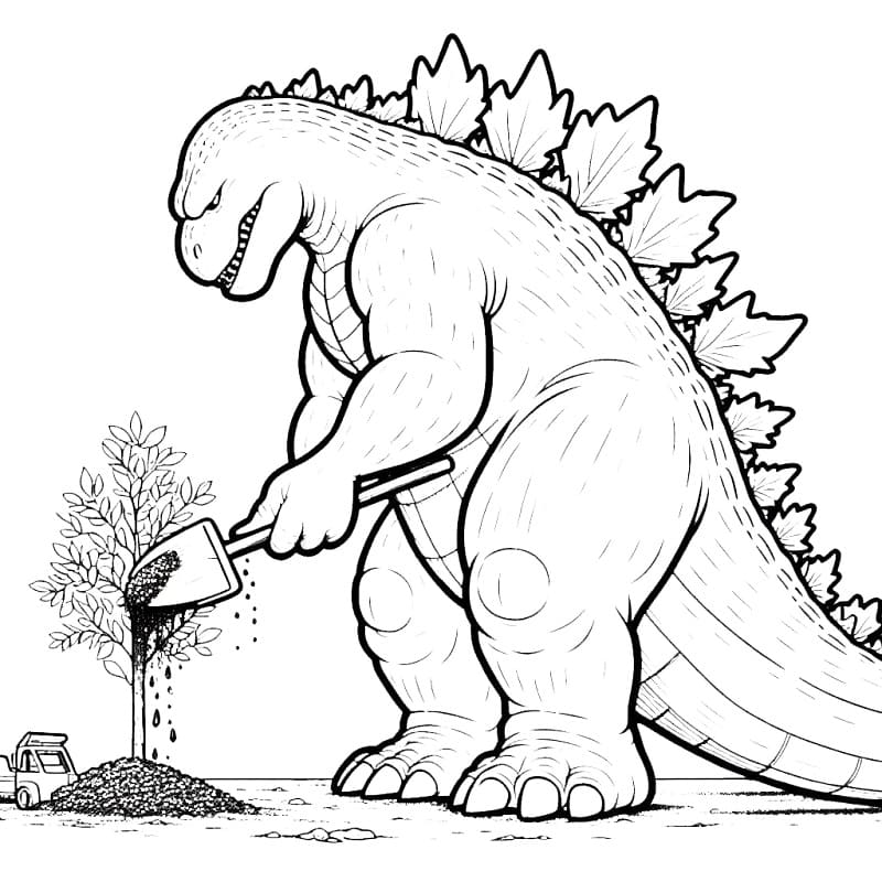 Godzilla Tisknutelný Zdarma omalovánka