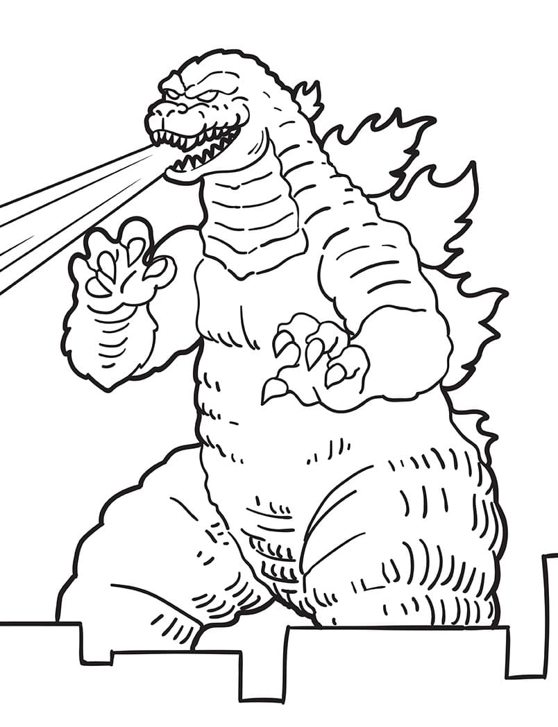 Godzilla Zdarma Vymalovatelné Obrázek omalovánka