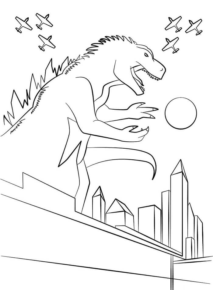 Godzilla Zdarma pro Děti omalovánka