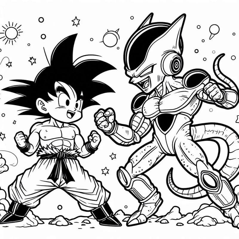 Goku Obrázek omalovánka