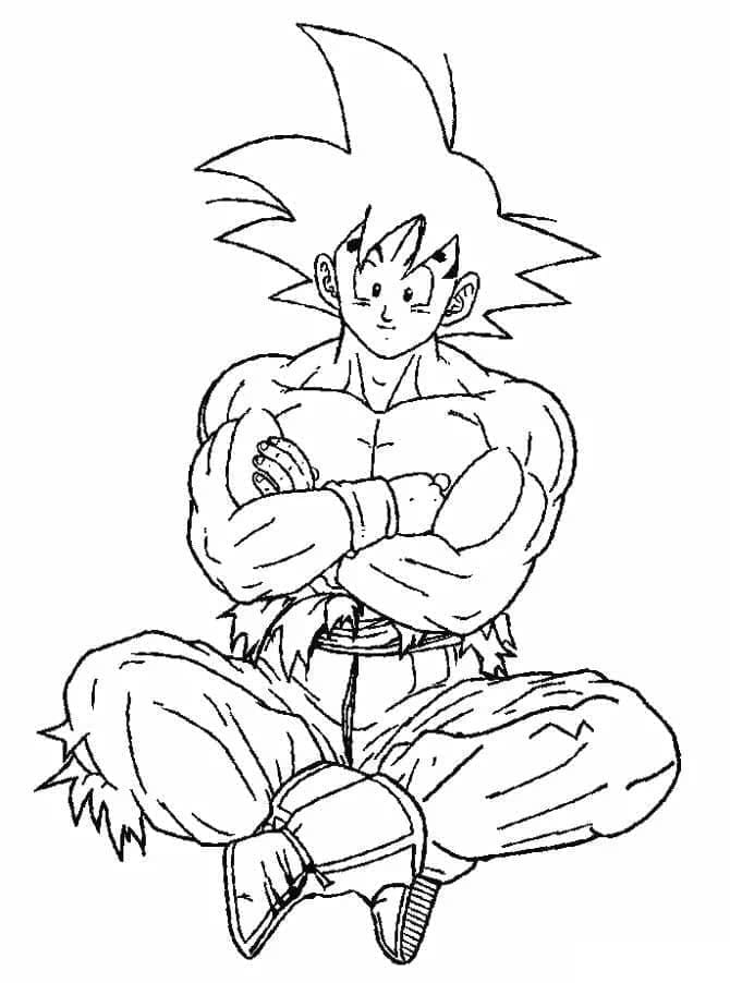 Goku Tisknutelný pro Děti omalovánka