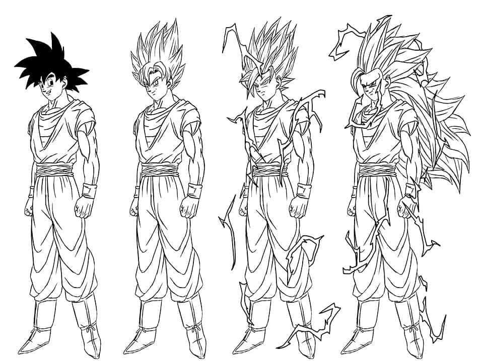 Goku Tisknutelný omalovánka