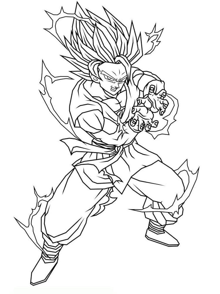Goku Zdarma Tisknutelný omalovánka
