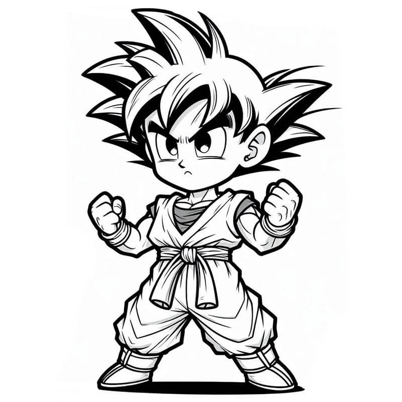 Goku Zdarma Vymalovatelné Obrázek omalovánka