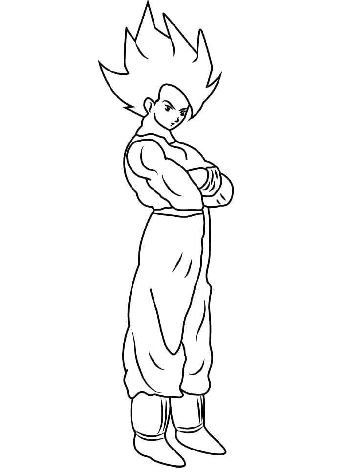 Goku Zdarma pro Děti omalovánka