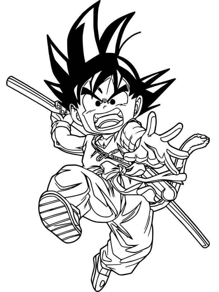 Goku pro 5leté Děti omalovánka
