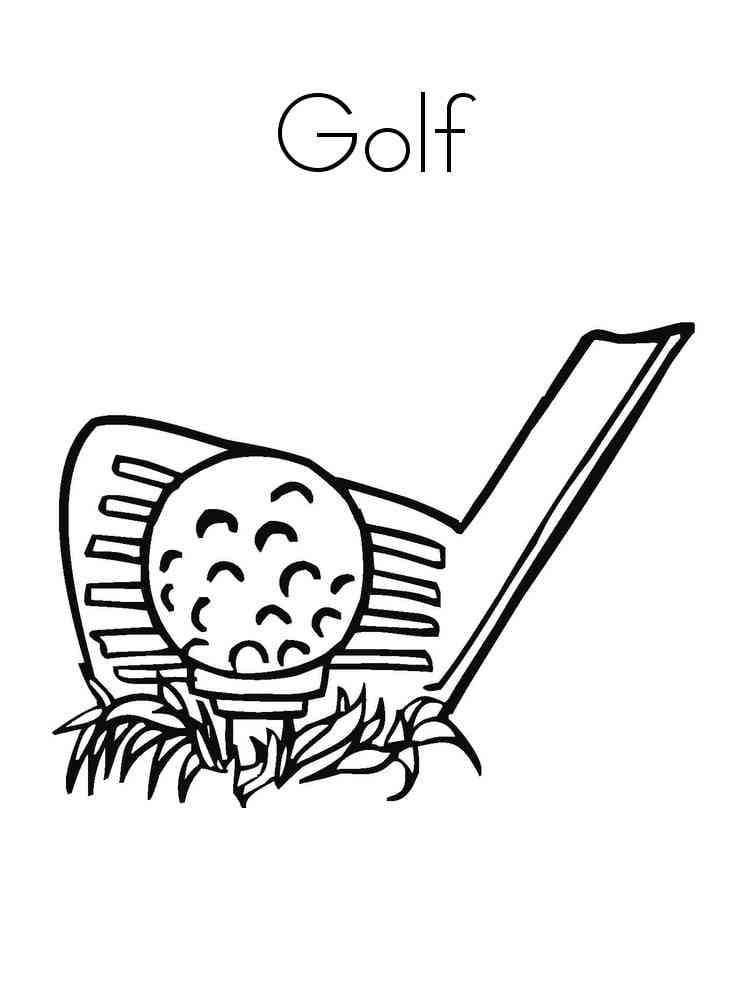 Golf pro 3leté Děti omalovánka
