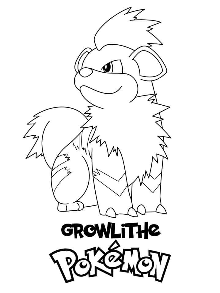 Growlithe Pokemon omalovánka