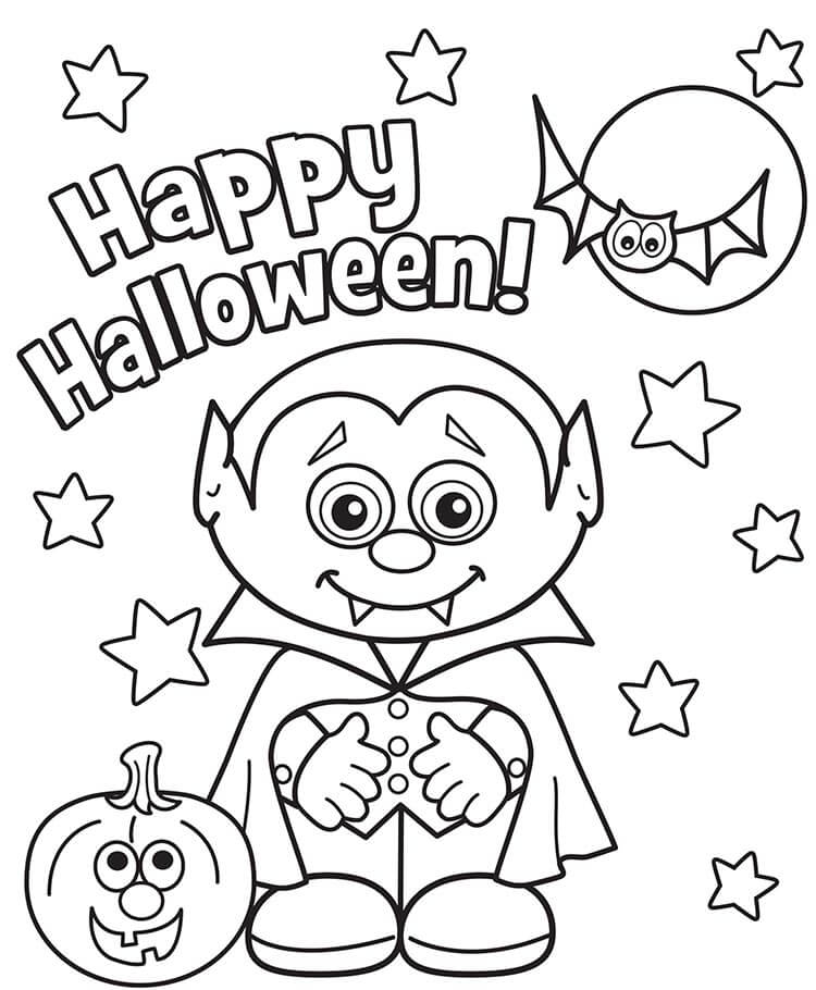 Halloween pro 1leté Děti omalovánka