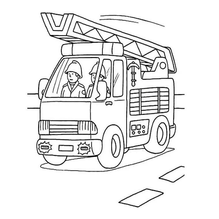 Hasičské Auto Vymalovatelné pro Děti omalovánka