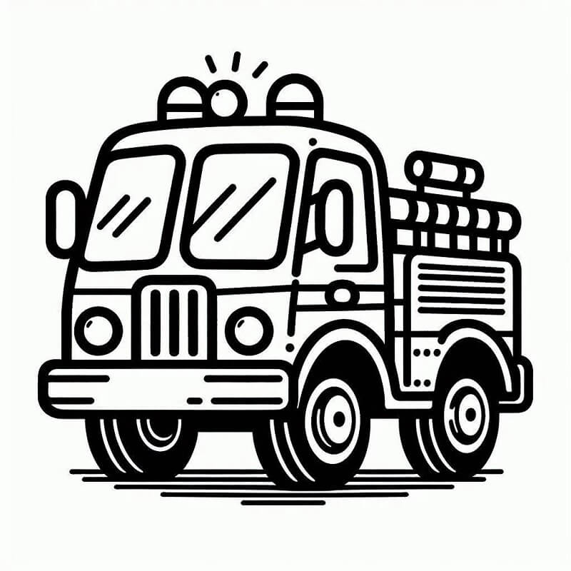 Hasičské Auto k Vymalování omalovánka