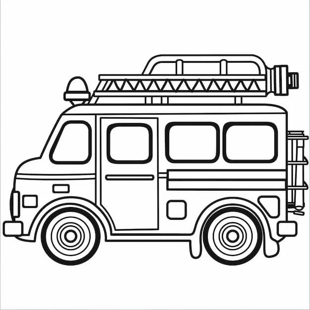 Hasičské Auto pro 1leté Děti omalovánka