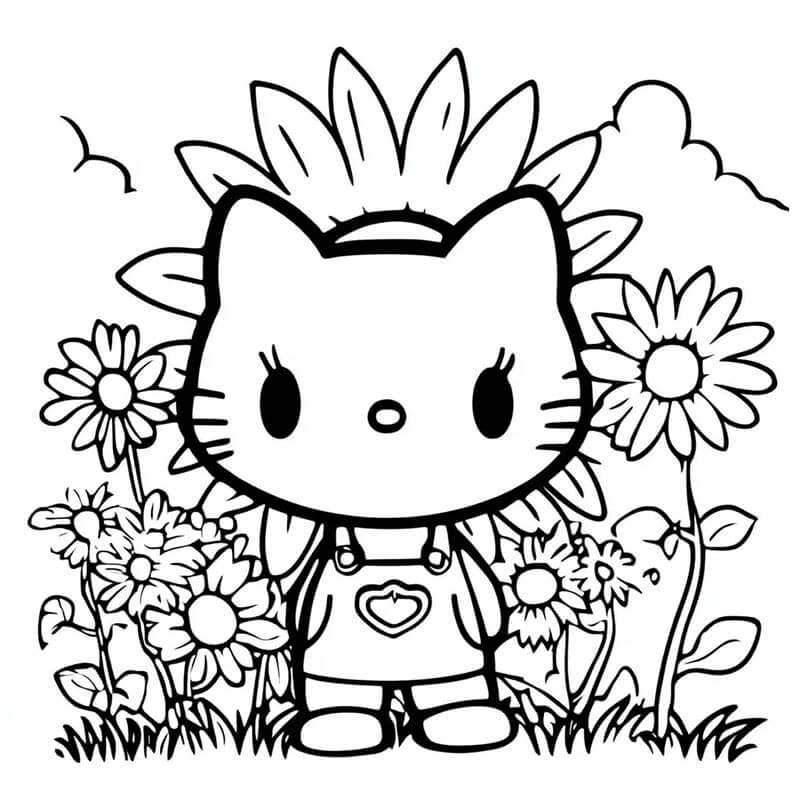 Hello Kitty Tisknutelná omalovánka