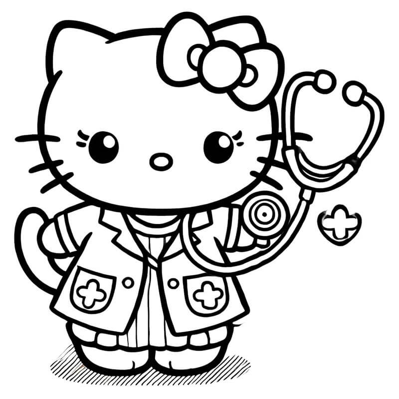 Hello Kitty Zdarma Vymalovatelné Obrázek omalovánka