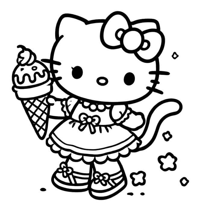 Hello Kitty Zdarma pro Děti omalovánka