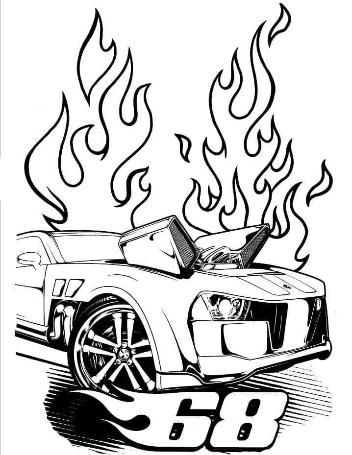 Hot Wheels Tisknutelné Zdarma omalovánka