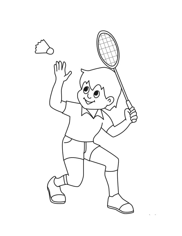Hraní Badmintonu omalovánka