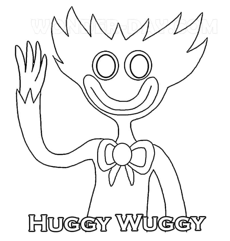 Huggy Wuggy Tisknutelný Zdarma omalovánka