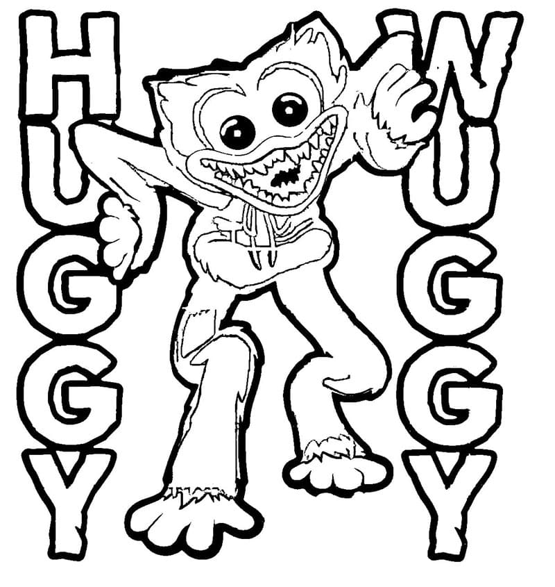Huggy Wuggy Zdarma Tisknutelný omalovánka