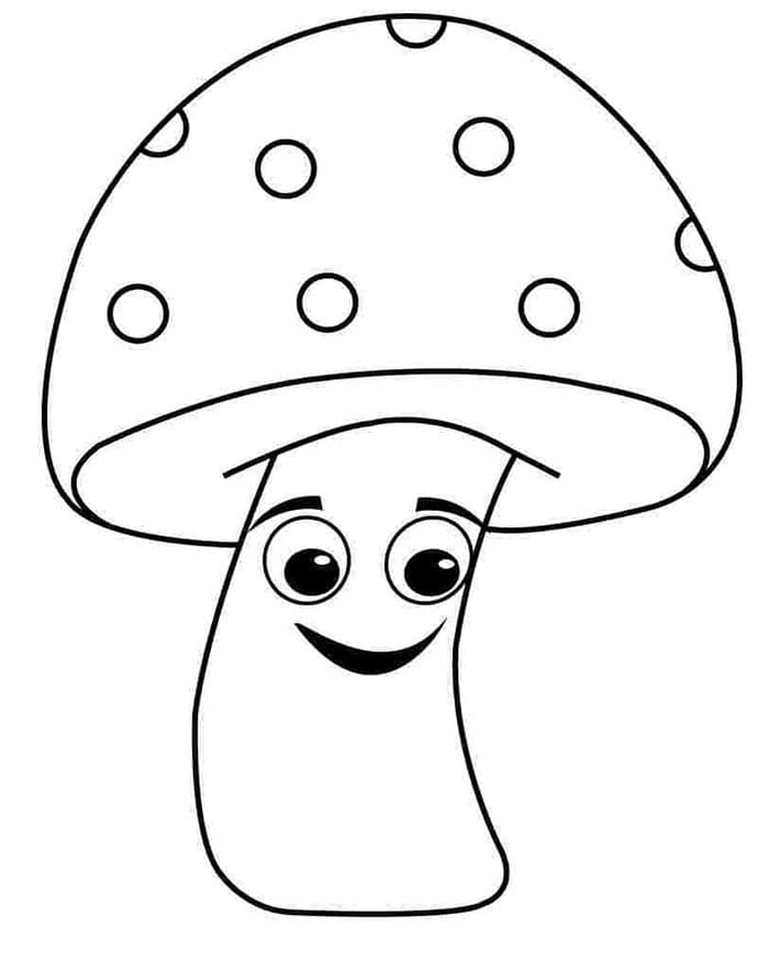 Jednoduchá Houba omalovánka