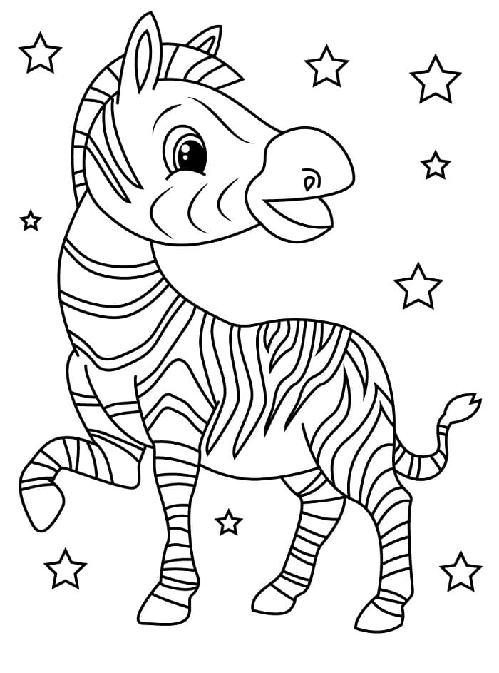 Jednoduchá Zebra omalovánka