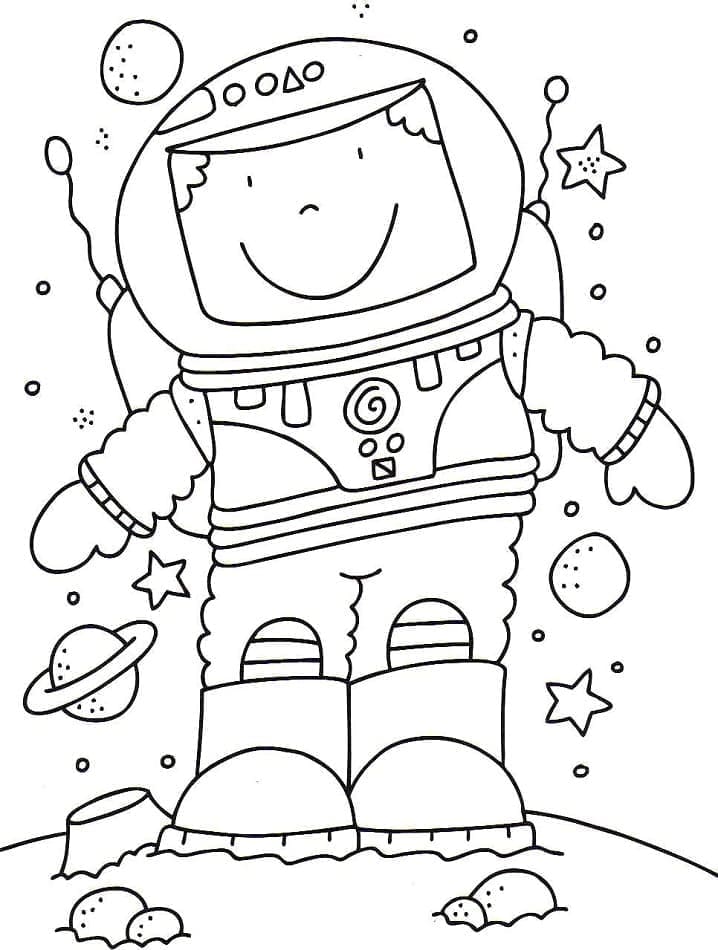 Jednoduchý Astronaut omalovánka