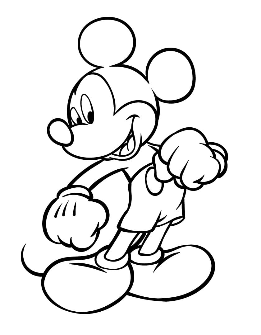 Jednoduchý Mickey Mouse omalovánka