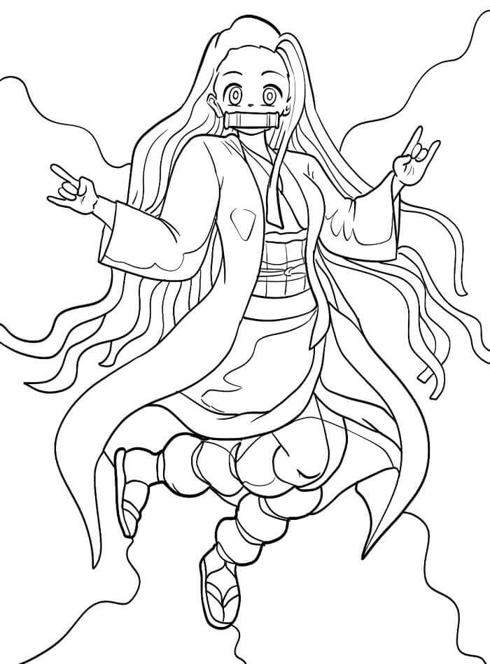 Kamado Nezuko omalovánka