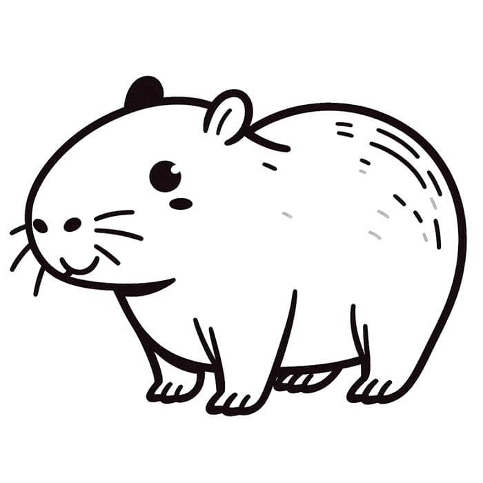 Kapybara pro Děti omalovánka