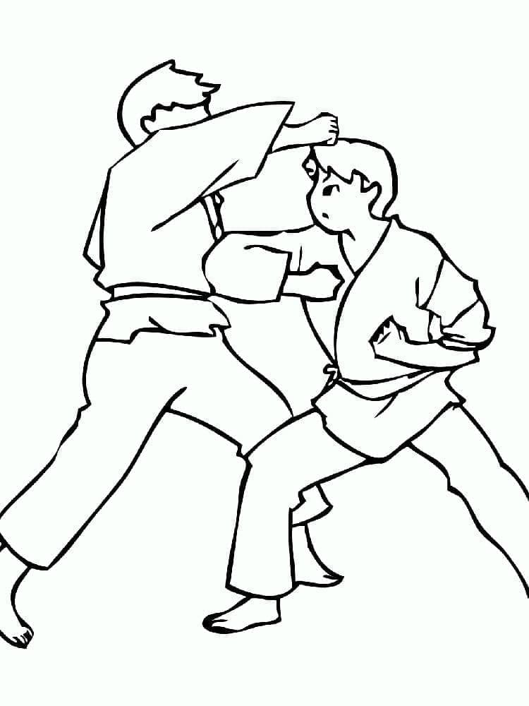 Karate Zdarma Vymalovatelné Obrázek omalovánka