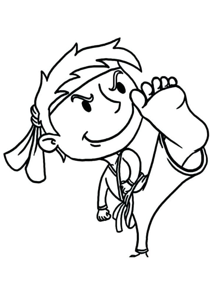 Karate pro 6leté Děti omalovánka