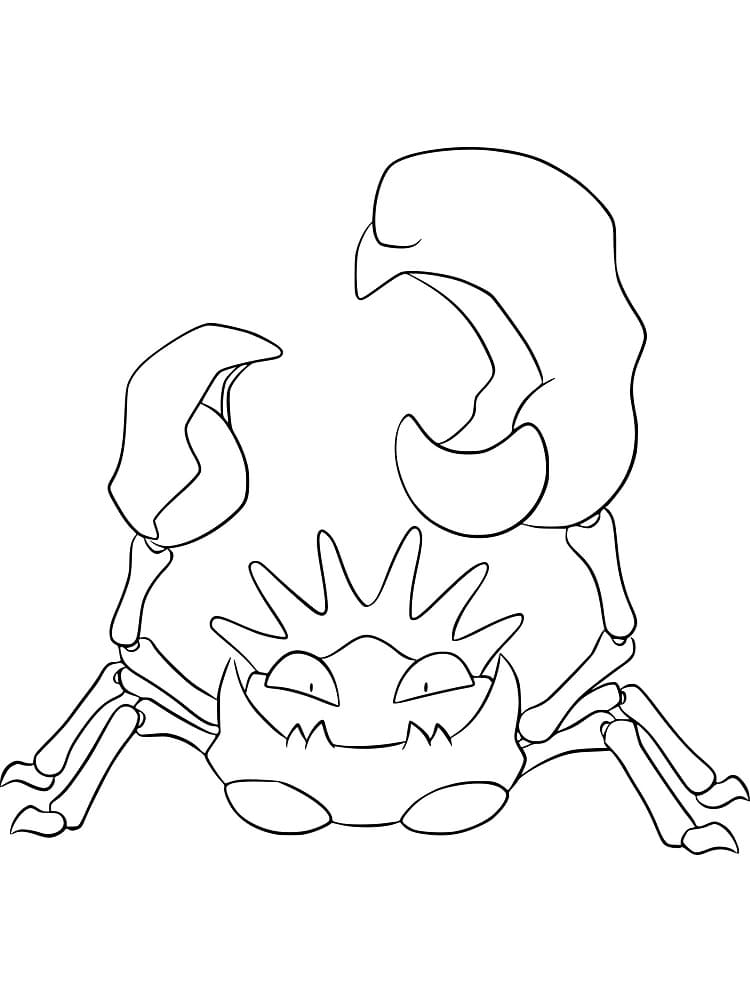 Kingler Pokemon omalovánka