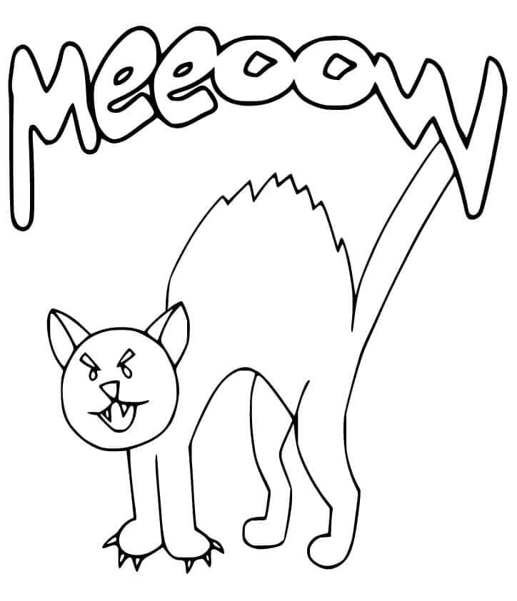 Kočka pro 4leté Děti omalovánka